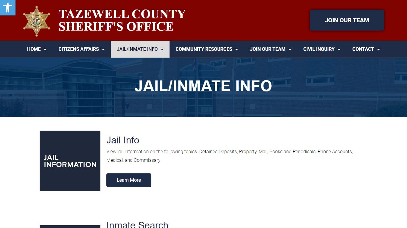 Jail/Inmate Info - Tazewell Dev